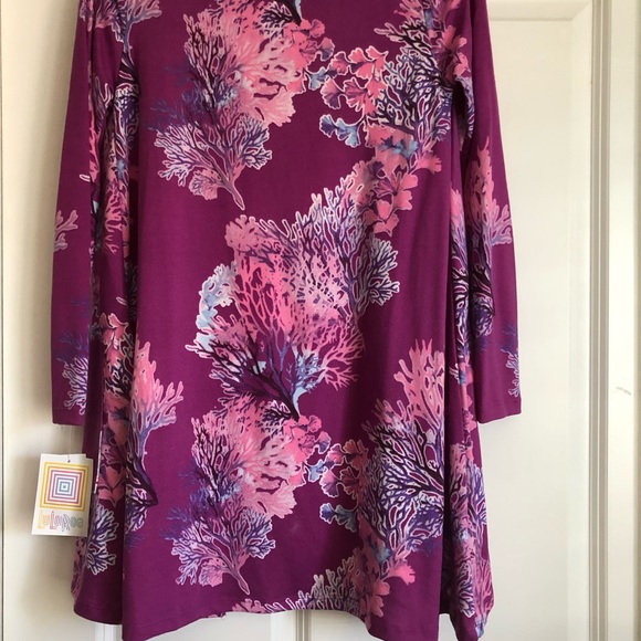 New Lularoe XS Purple Coral Reef Caroline Cardigan